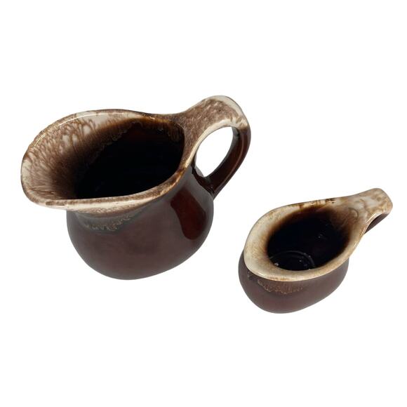 Brown Glazed Milk Creamers -McCoy USA -Set of 2 Vintage - VGC - Picture 3 of 6